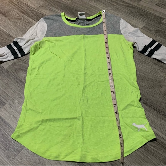 PINK Victoria’s Secret Neon Green 3/4 long sleeve Shirt; XS - Picture 10 of 12